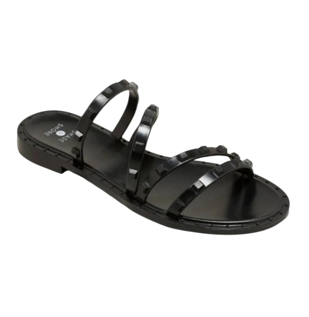 Shade & Shore Black Jelly Slide On Sandals